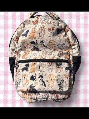 Dog Print Beige Backpack for Pets Lovers